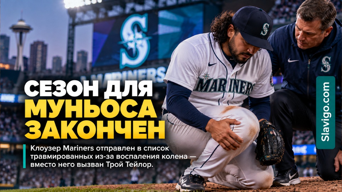 Seattle Mariners отправили closer Andrés Muñoz в injured list из-за воспаления колена