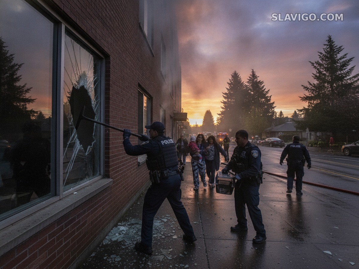 Два офицера Seattle заметили пожар до сигнала тревоги и вывели жильцов