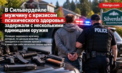 В Silverdale мужчину в кризисном состоянии задержали рядом с несколькими единицами оружия