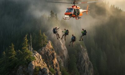Вертолёт спас троих подростков с узкого горного гребня у Skykomish