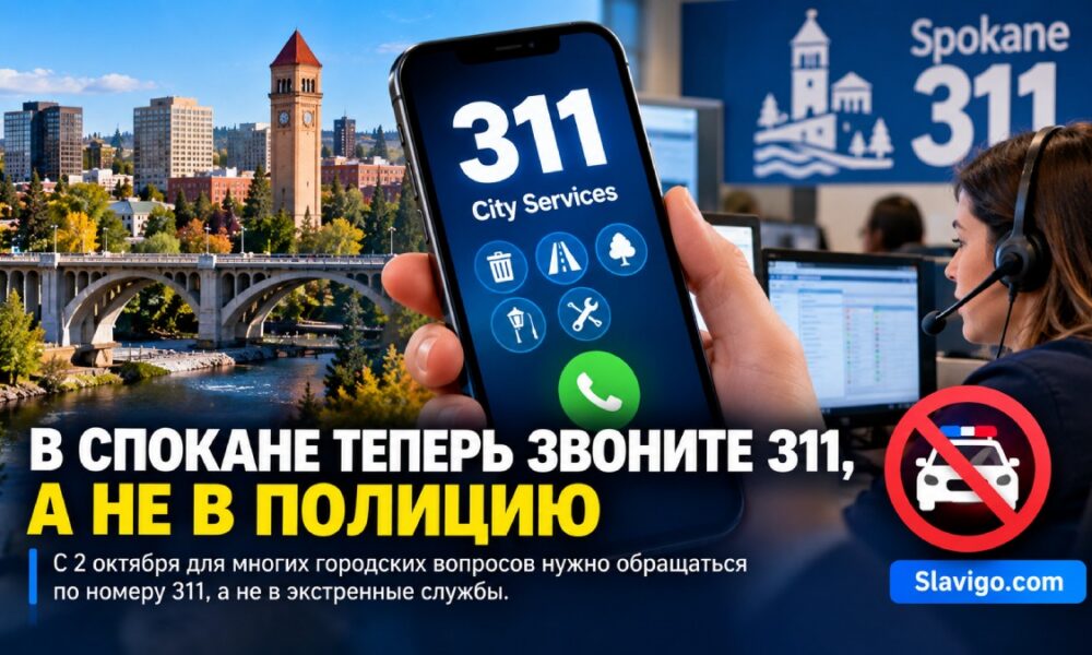 В Spokane с 27 октября неэкстренные сообщения полиции и пожарным переведут на 311