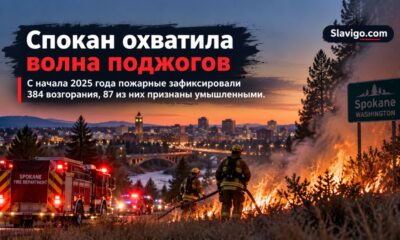 В Spokane зафиксировали сотни пожаров растительности и десятки умышленных поджогов