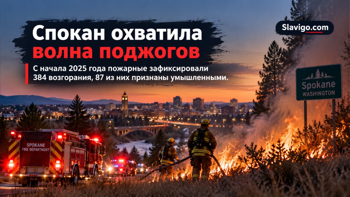 В Spokane зафиксировали сотни пожаров растительности и десятки умышленных поджогов