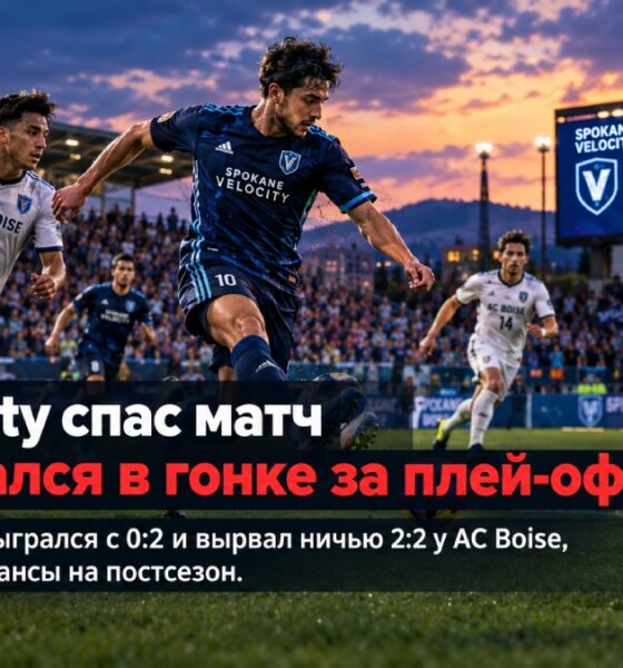 Spokane Velocity отыгралась с 0:2 и завершила матч с AC Boise вничью