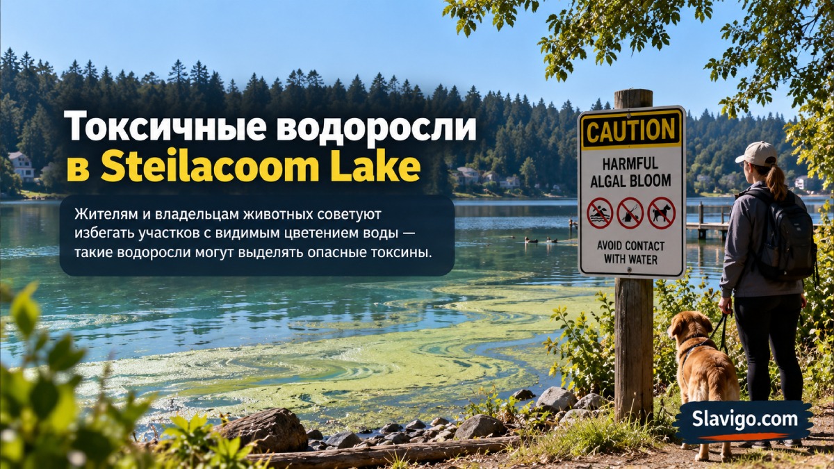 Для Steilacoom Lake объявили предупреждение из-за токсичных водорослей