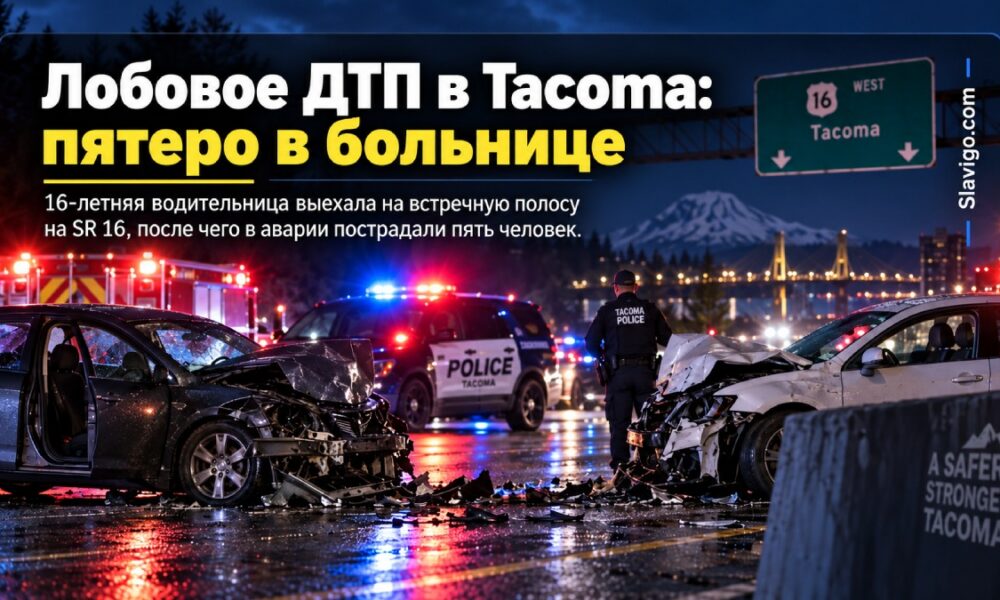 Пять человек пострадали в лобовом столкновении на SR 16 в Tacoma