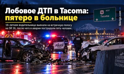 Пять человек пострадали в лобовом столкновении на SR 16 в Tacoma