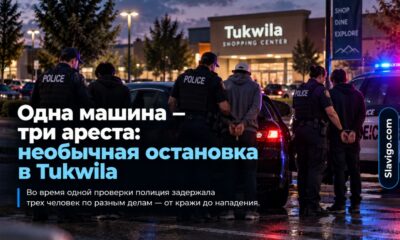 В Tukwila троих людей из одной машины задержали по трём разным делам
