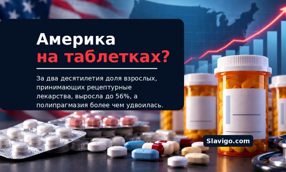 Приём пяти и более рецептурных препаратов в США удвоился за два десятилетия