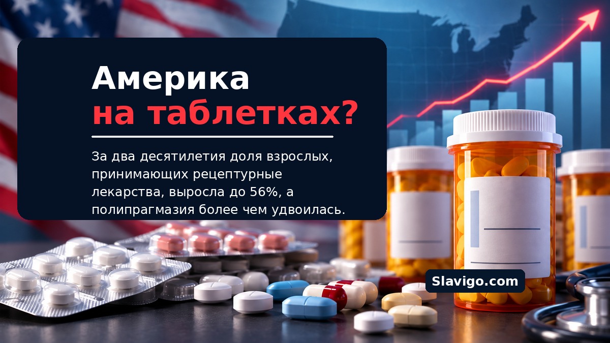 Приём пяти и более рецептурных препаратов в США удвоился за два десятилетия