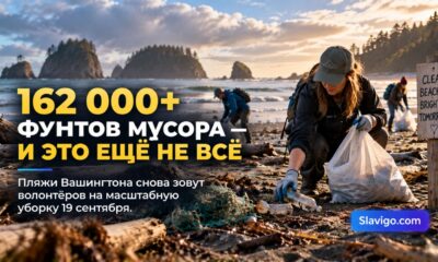 На пляжах Washington уже собрали почти 163 тысячи фунтов мусора за год