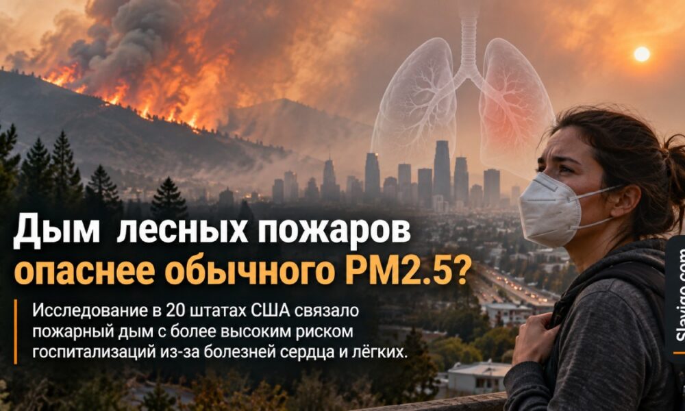 Дым лесных пожаров связали с более высоким риском госпитализации, чем другой PM2.5
