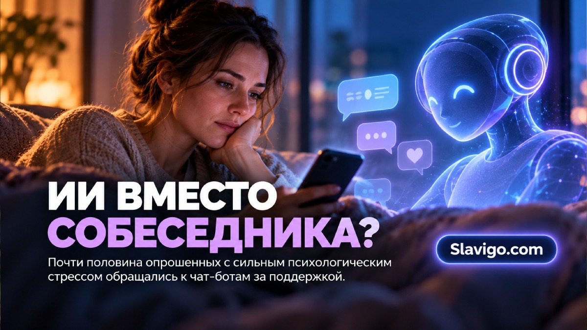 Почти половина людей с тяжёлым стрессом обращались к ИИ за эмоциональной поддержкой