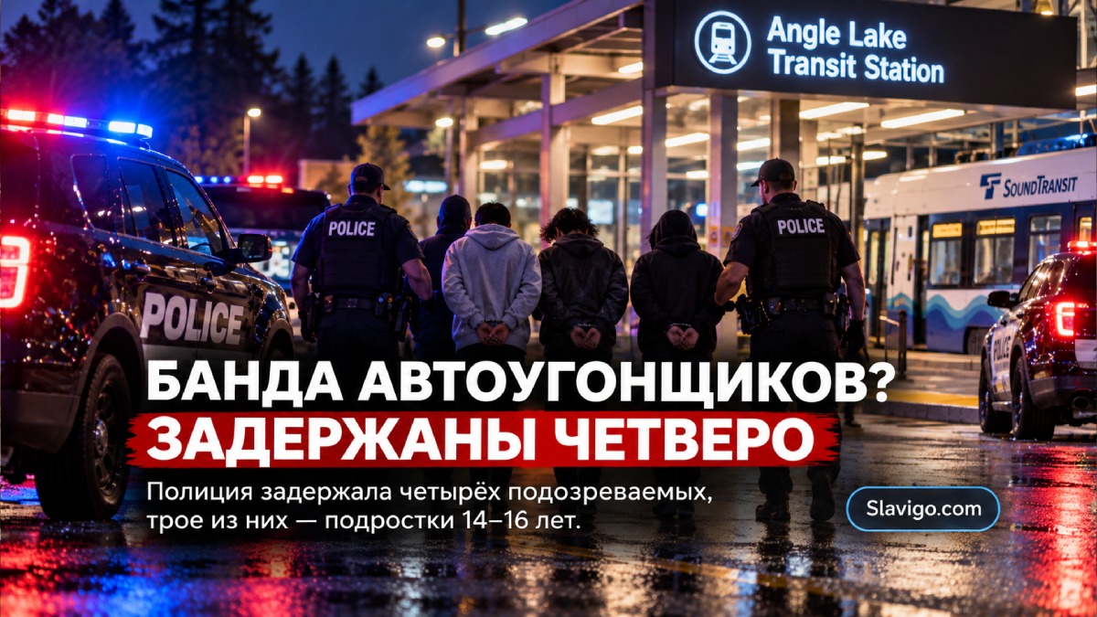 В Angle Lake Transit Station задержали четырёх подозреваемых в серии угонов автомобилей