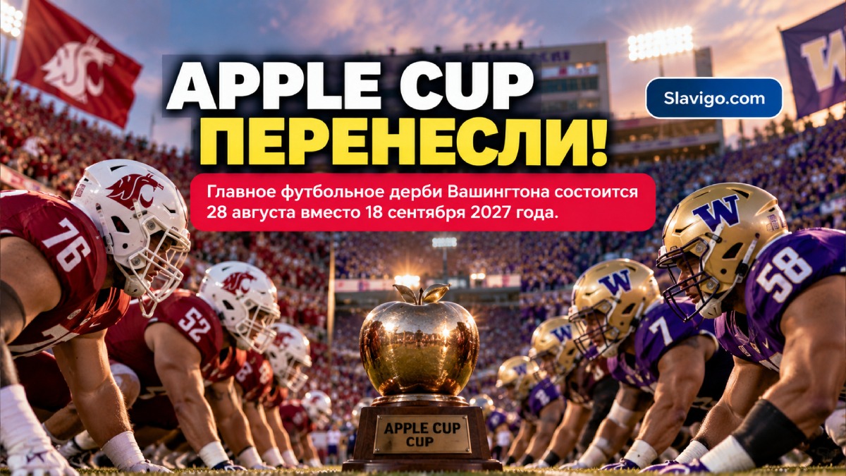 Apple Cup 2027 между UW и WSU впервые проведут в августе