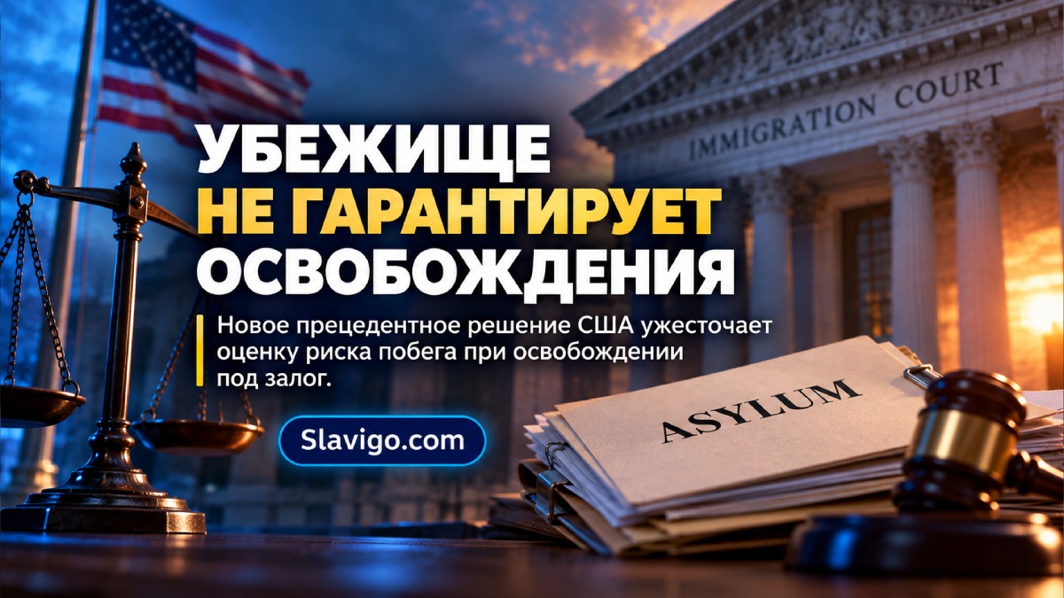 Пустой зал иммиграционного суда с креслом судьи и аккуратно сложенными папками без надписей