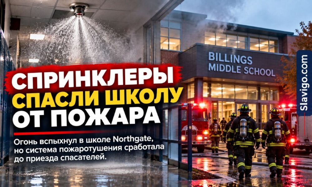 Спринклеры потушили пожар в Billings Middle School в Northgate
