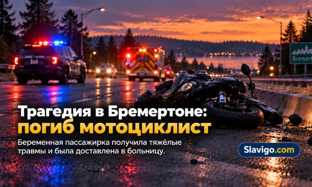 В Bremerton мотоциклист погиб, беременную пассажирку тяжело ранили в ДТП