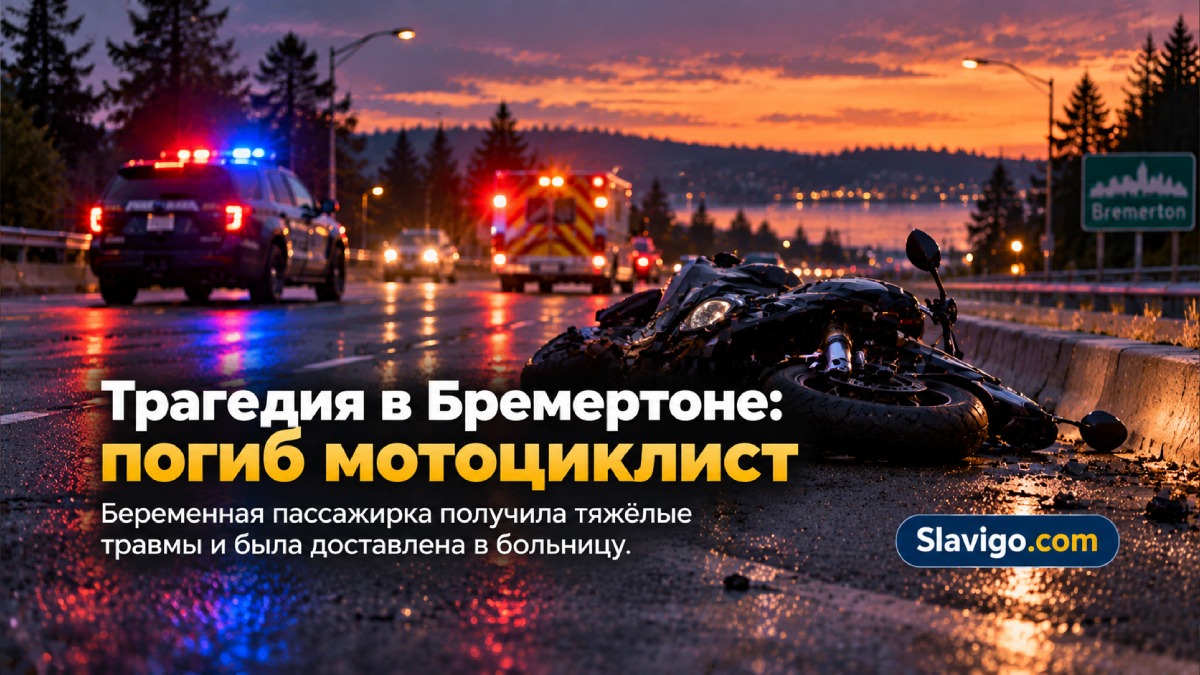 В Bremerton мотоциклист погиб, беременную пассажирку тяжело ранили в ДТП