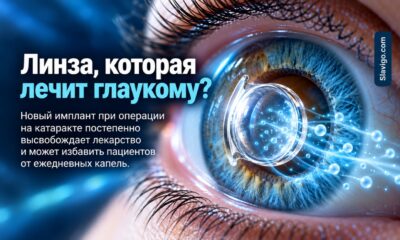 Линза после операции по поводу катаракты одновременно высвобождала лекарство от глаукомы