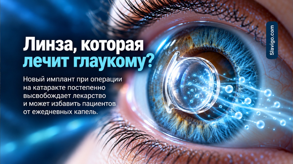 Линза после операции по поводу катаракты одновременно высвобождала лекарство от глаукомы