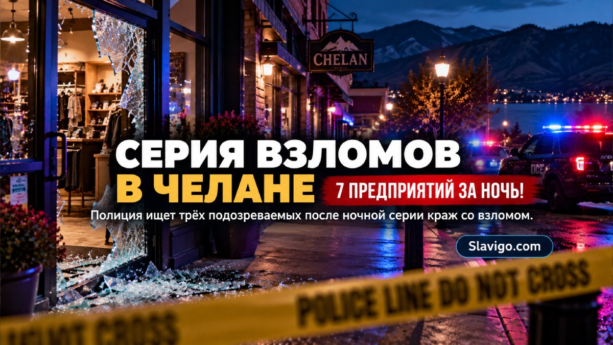 Полиция Chelan ищет трёх подозреваемых после серии взломов предприятий
