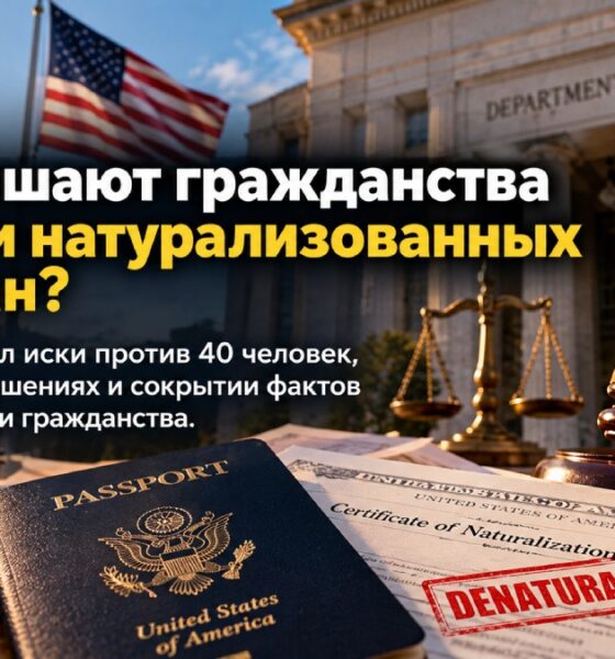 Министерство юстиции США подало 40 дел о лишении натурализованного гражданства