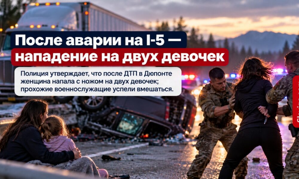 В DuPont после ДТП на I-5 женщину подозревают в нападении с ножом на двух девочек