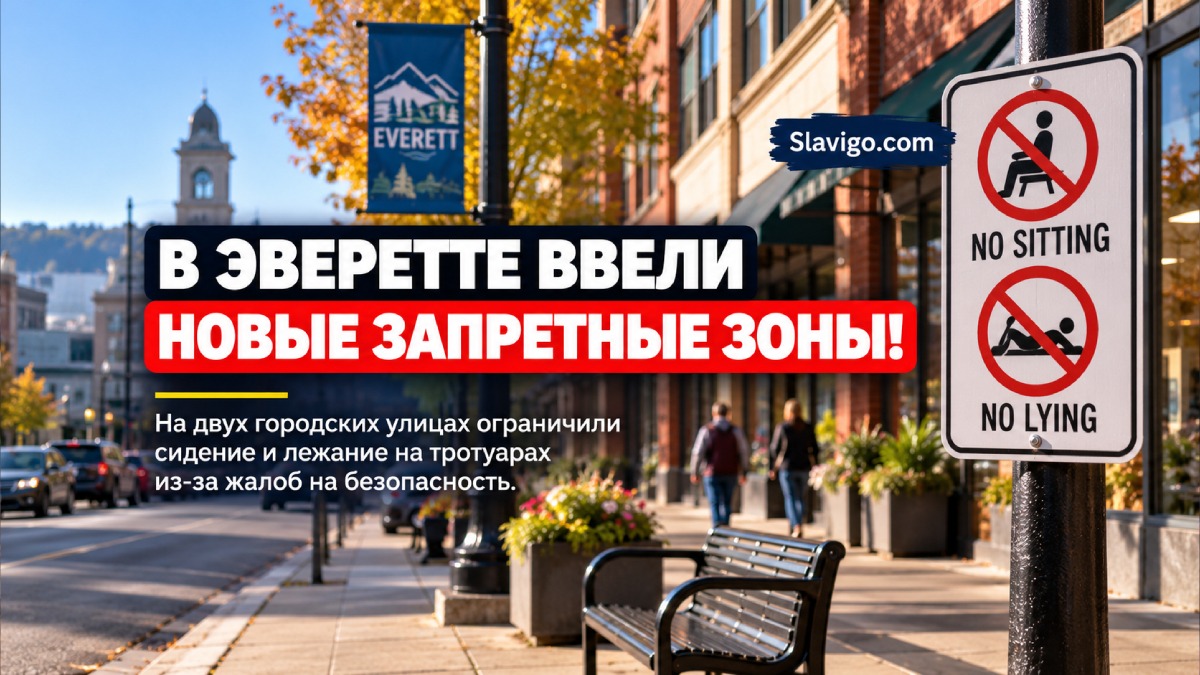 В Everett появились новые зоны с запретом сидеть и лежать на тротуарах