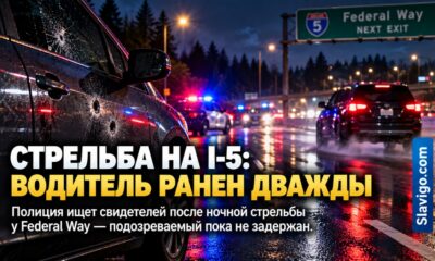 Водителя ранили двумя выстрелами на I-5 возле Federal Way
