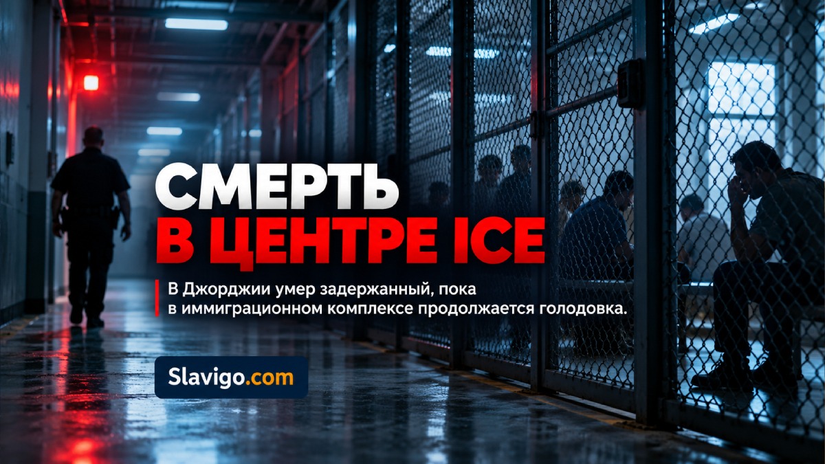 Иммиграционный центр с ограждением в Джорджии в пасмурный день