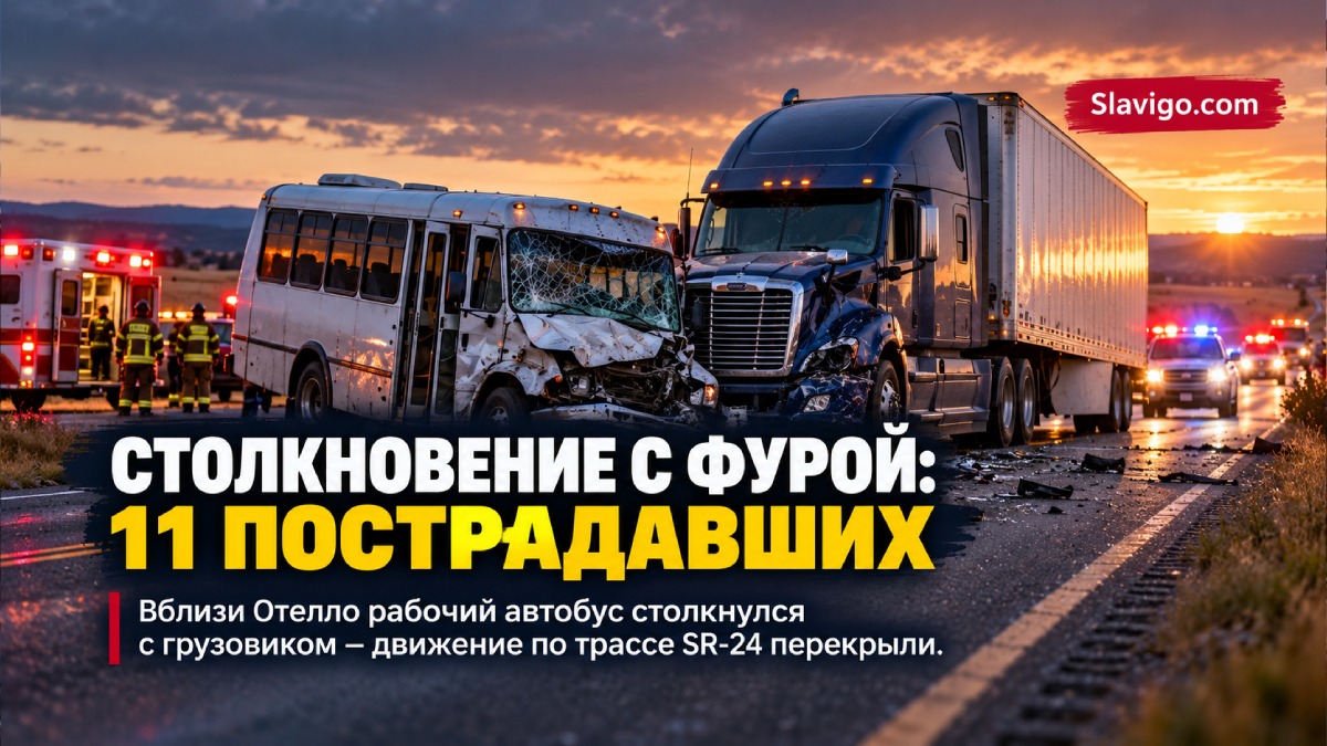 В Grant County столкнулись рабочий автобус и грузовик: пострадали 11 человек