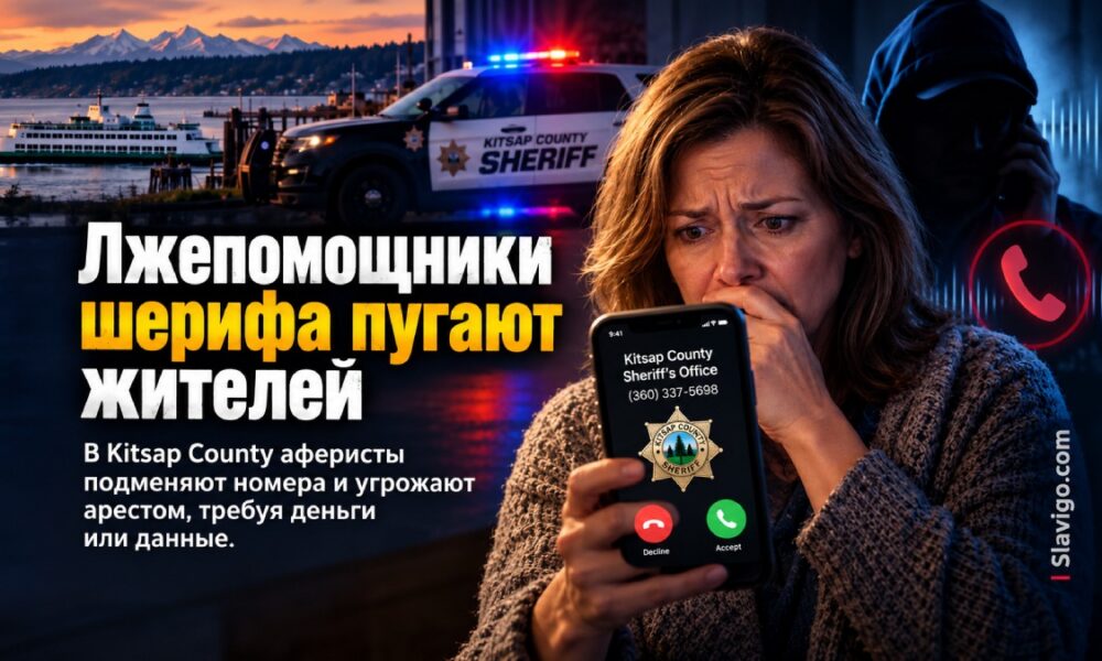 An anxious person holding a smartphone beside a notebook at home, blurred police patrol vehicle visible outdoors through the window, investigative editorial photography