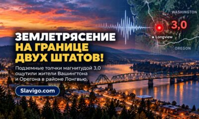 Землетрясение магнитудой 3,0 ощутили у границы Вашингтона и Орегона