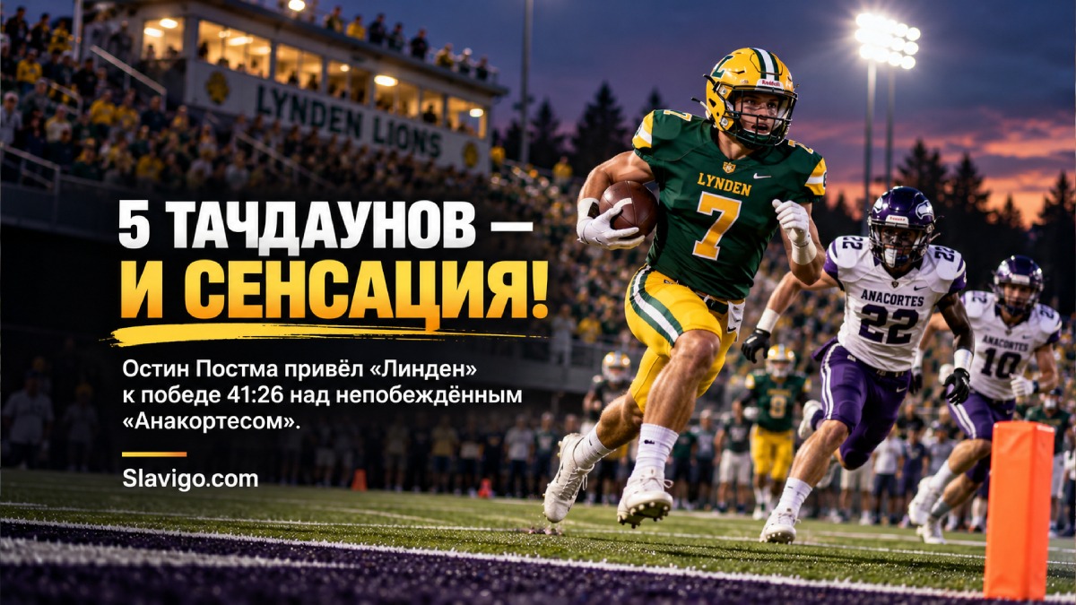 Lynden обыграл ранее непобеждённый Anacortes 41:26, Austin Postma занёс пять rushing touchdowns