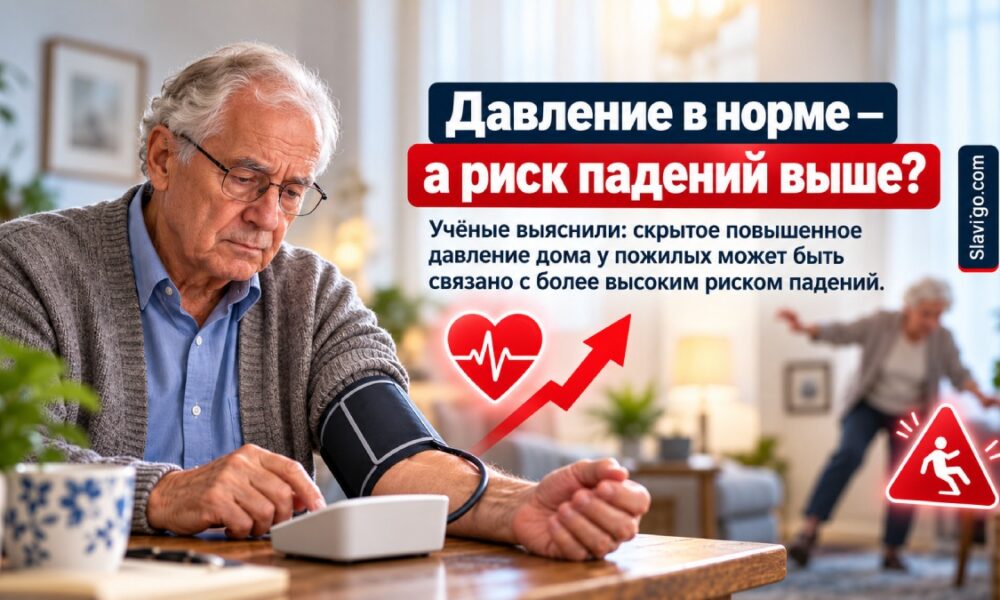 Скрытое высокое давление у пожилых связали с 70% более высоким риском падений