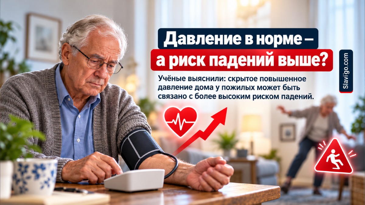 Скрытое высокое давление у пожилых связали с 70% более высоким риском падений