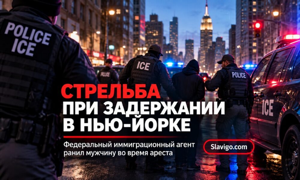 Место стрельбы с участием агента ICE в Marble Hill, New York