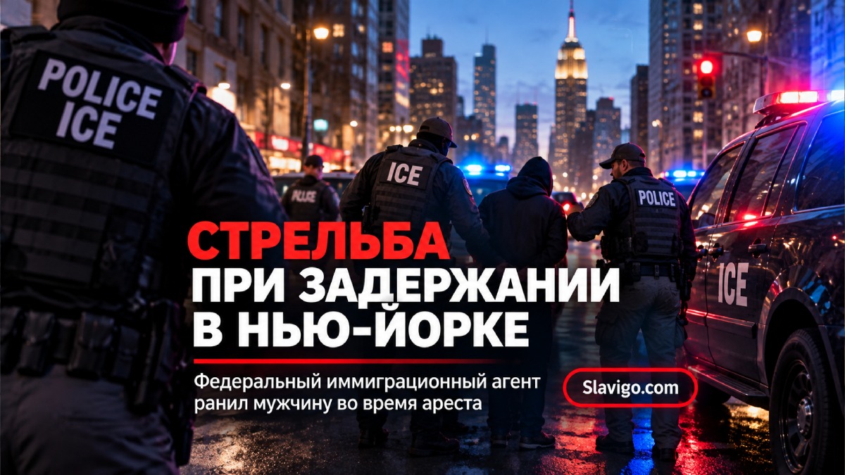 Место стрельбы с участием агента ICE в Marble Hill, New York