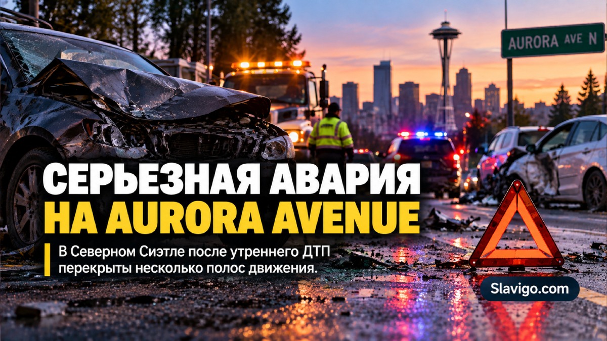 В North Seattle после ДТП на Aurora Avenue госпитализировали женщину и шестилетнего мальчика
