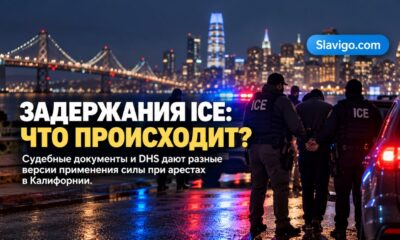 Здание суда в Окленде и прохожие с папками документов