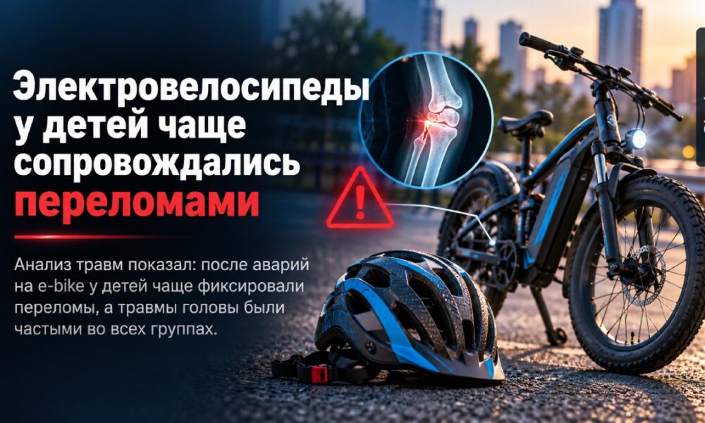 Электровелосипеды у детей чаще сопровождались переломами и тяжёлыми исходами после аварий