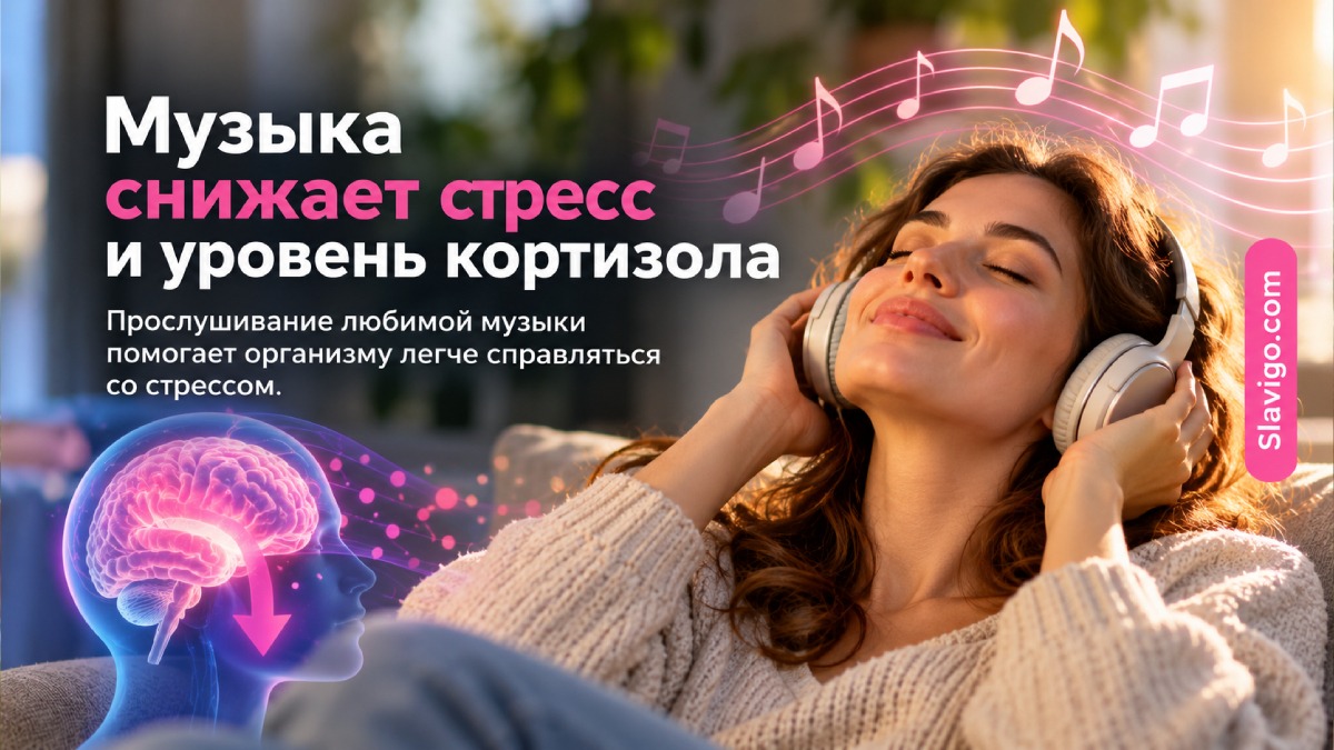 Музыка против стресса: в эксперименте кортизол снизился сильнее, чем при розовом шуме