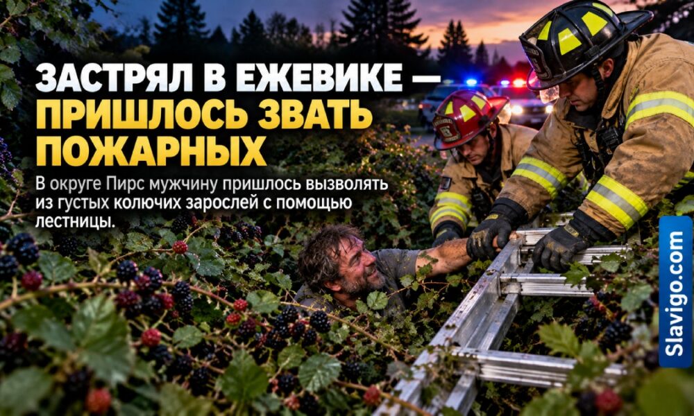 В Pierce County спасатели вытащили мужчину из зарослей ежевики после вызова о домашнем конфликте