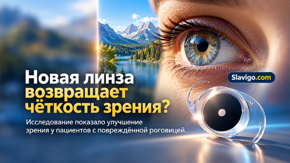 Линза с маленькой апертурой улучшила зрение после катарактальной операции у глаз с повреждённой роговицей