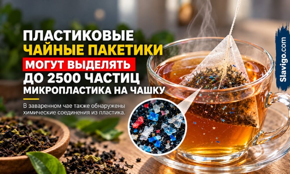 Керамическая чашка чая, металлическое ситечко и пластиковый чайный пакетик