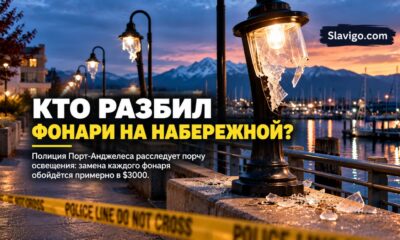В Port Angeles полиция расследует повреждение дорогих фонарей на набережной