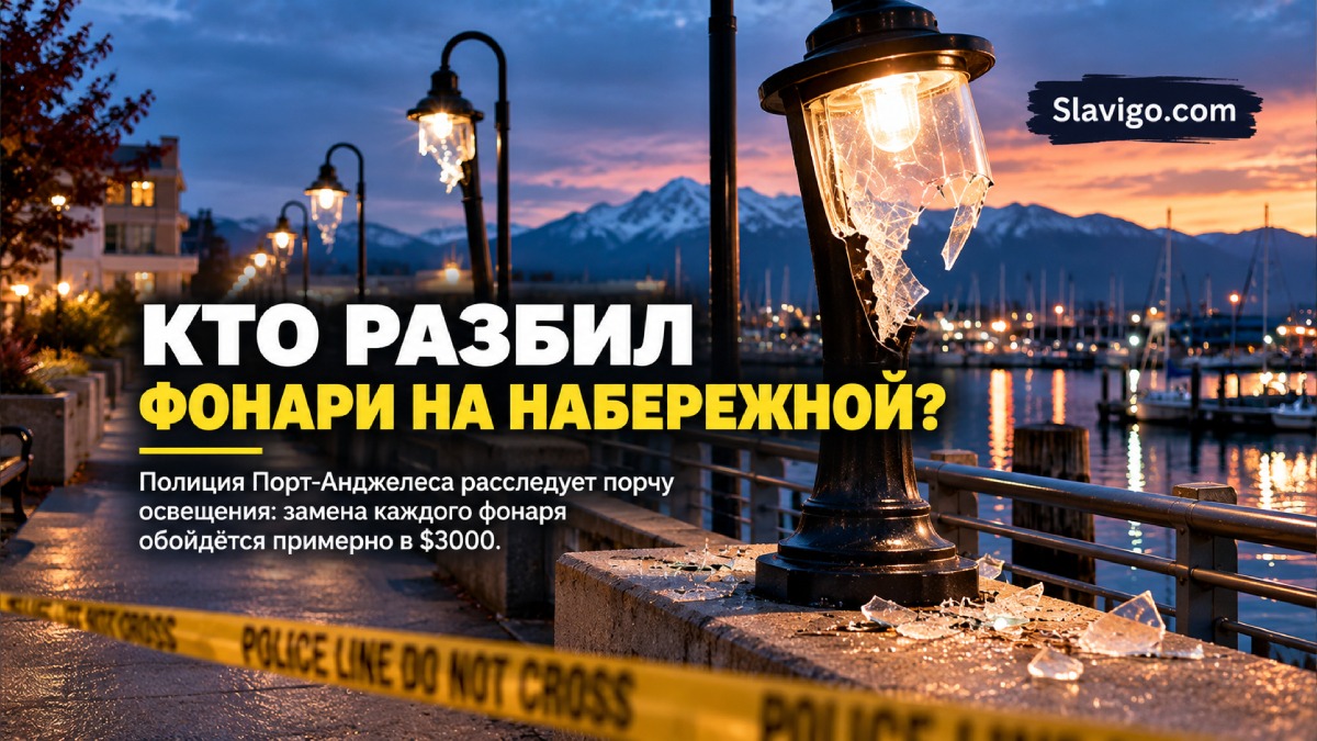В Port Angeles полиция расследует повреждение дорогих фонарей на набережной
