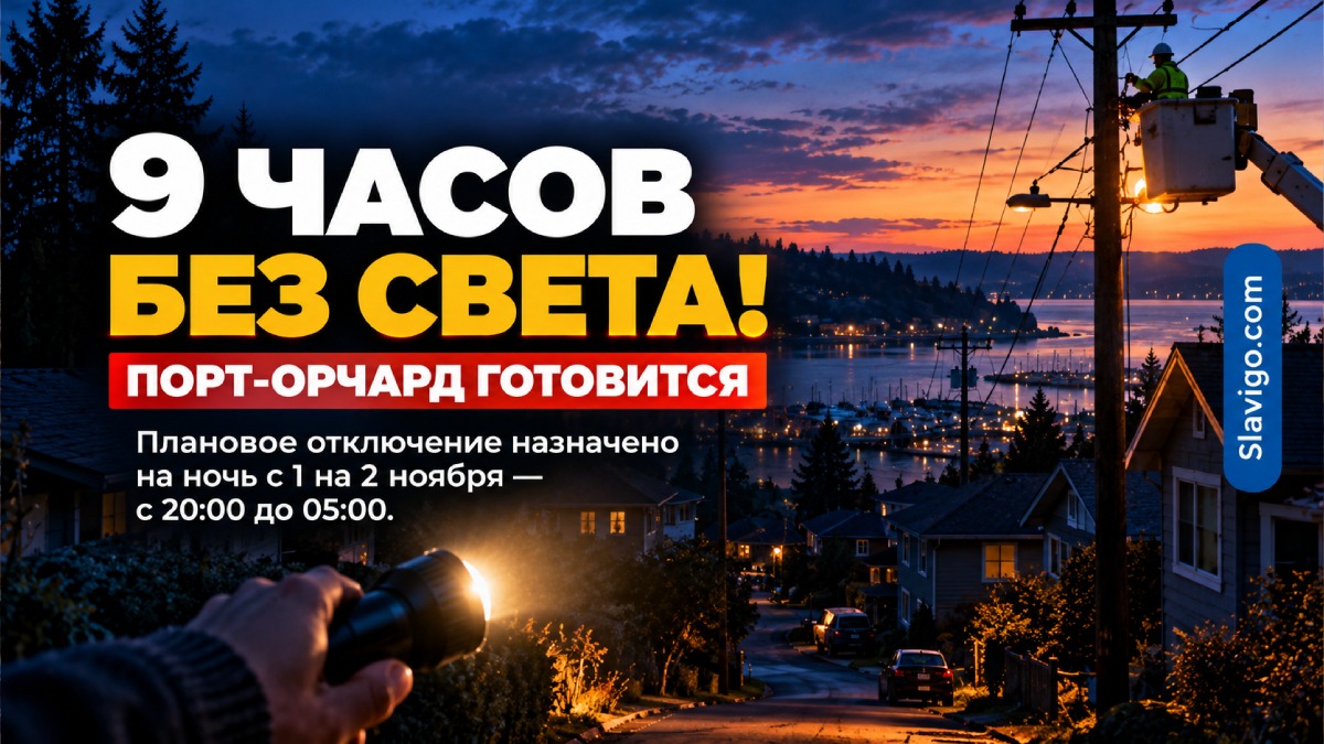 В Port Orchard жителей предупредили о девятичасовом отключении электроэнергии
