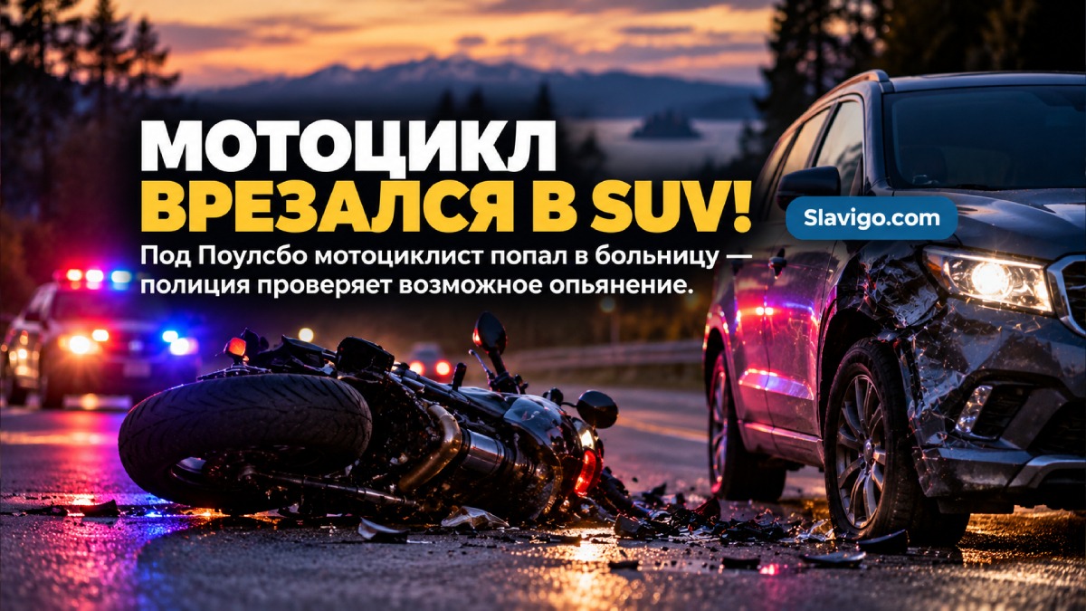 В аварии возле Poulsbo пострадал мотоциклист: полиция проверяет возможное опьянение